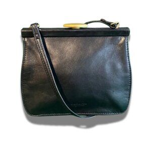 Liz Claiborne Elegant Vintage Leather Black Crossbody Bag